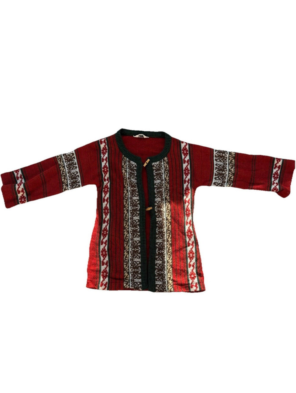 Groovy 70's Vtg KMART Cardigan Sweater Grannycore CottageCore Christmas
